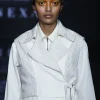 White Cotton Jumpsuit With Striped Jacket