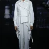 White Cotton Jumpsuit With Striped Jacket