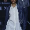 Blue Cotton Jacket Pant Set