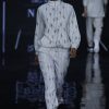 White Cotton Striped Jacket Pant Set