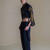 Lucian embroidered Black Co-ord set