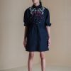 Black Floral Short Dress