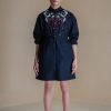Black Floral Short Dress