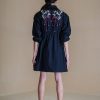 Black Floral Short Dress