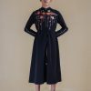 Black Orange Floral Dress