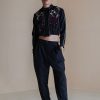 Black Floral Bomber