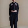 Black Floral Bomber