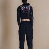 Black Floral Bomber