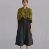 Yellow Map Embroidery Long Dress