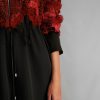 Red Map Embroidery Long Dress