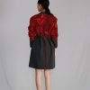Red Map Embroidery Coat Dress
