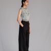 Grey Knitted Panel Top Set