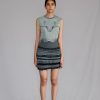 Grey Knitted Panel Skirt Top