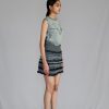 Grey Knitted Panel Skirt Top