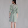 Grey Knitted Panel Short Dress