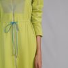 Lime Knitted Panel Long Dress