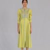 Lime Knitted Panel Dress