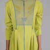 Lime Knitted Panel Dress