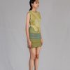 Lime Knitted Panel Skirt and Top