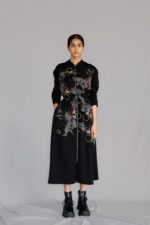 Black map long dress