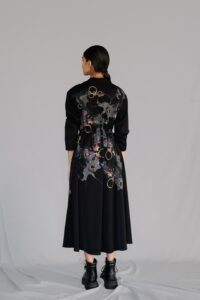 Black map long dress