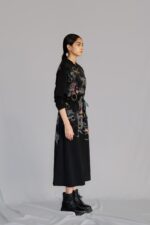Black map long dress