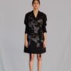 Black map coat dress