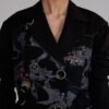 Black map coat dress
