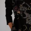 Black map coat dress