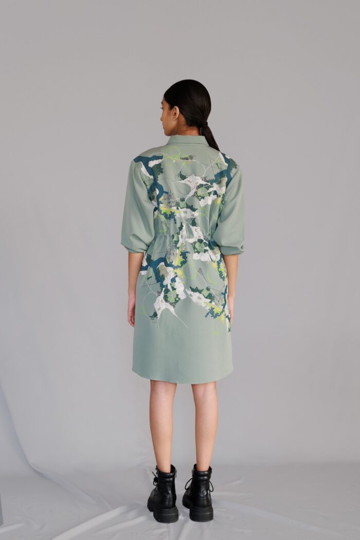 Grey map short dress