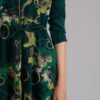 Green map long dress