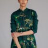 Green map long dress