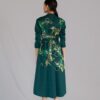 Green map long dress
