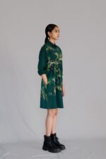 Green map short dress