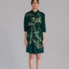 Green map short dress