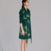 Green map coat dress