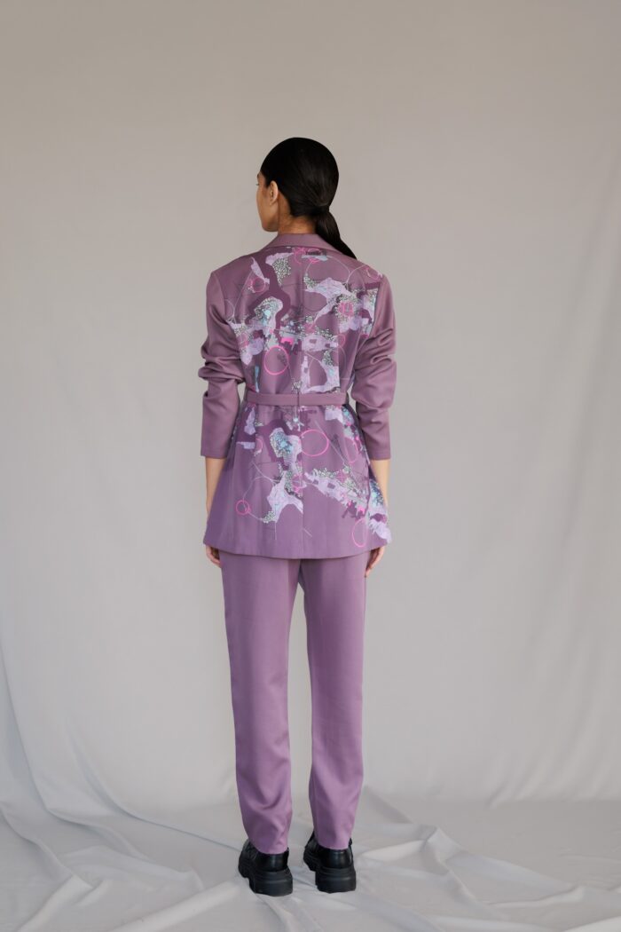 Mauve map coat set
