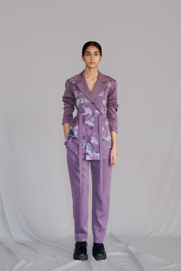 Mauve map coat set