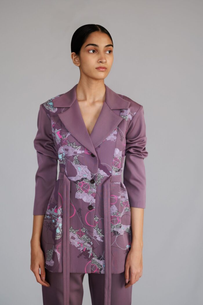 Mauve map coat set
