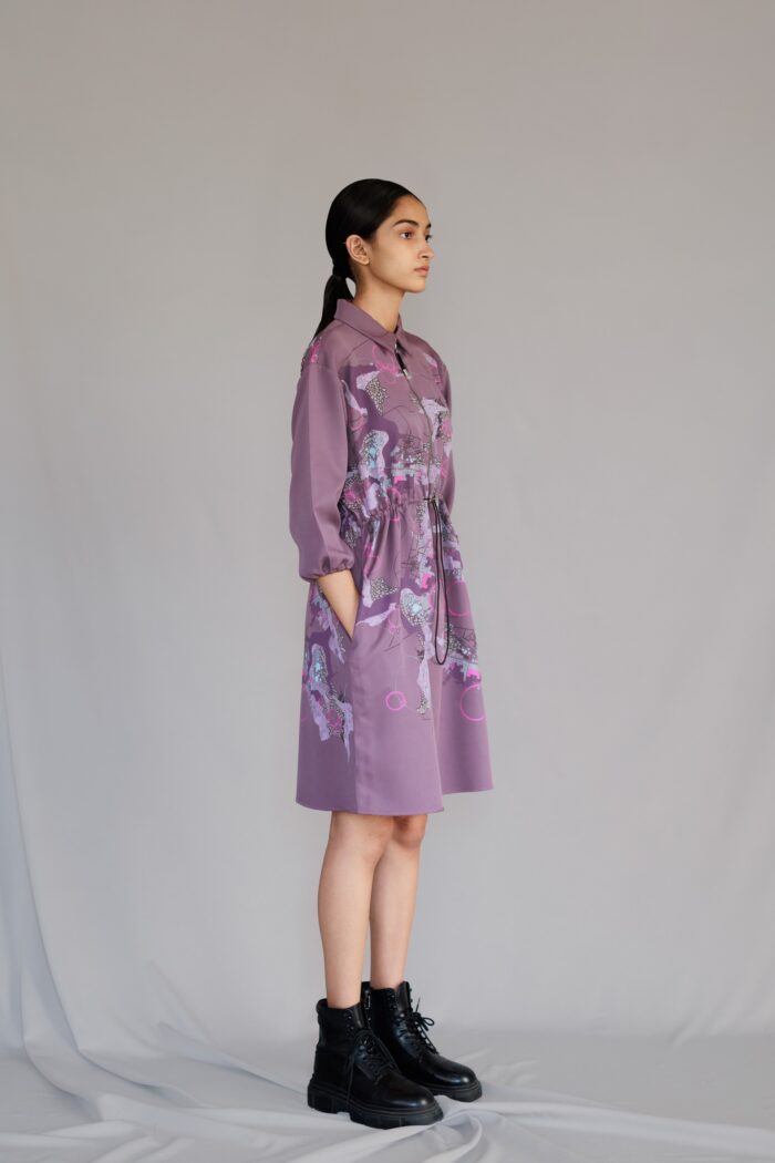 Mauve map short dress