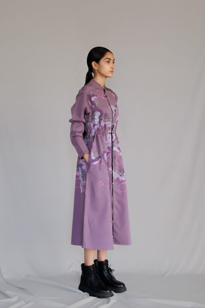 Mauve map long dress