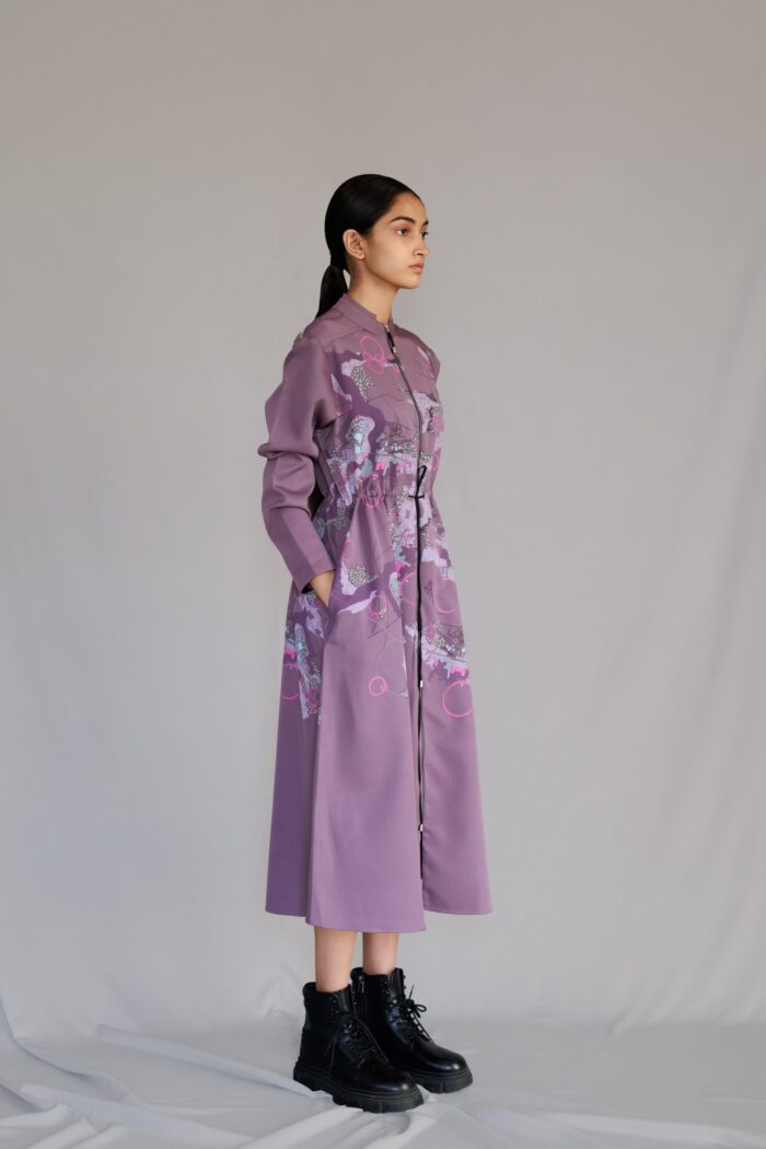 Mauve map long dress