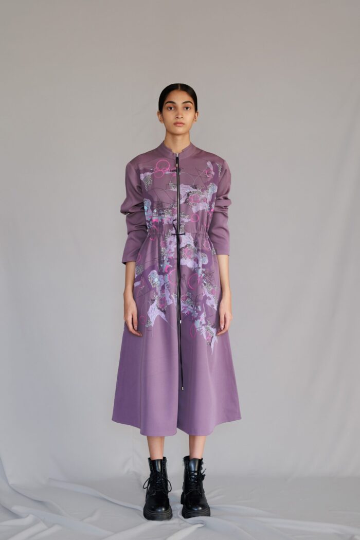 Mauve map long dress