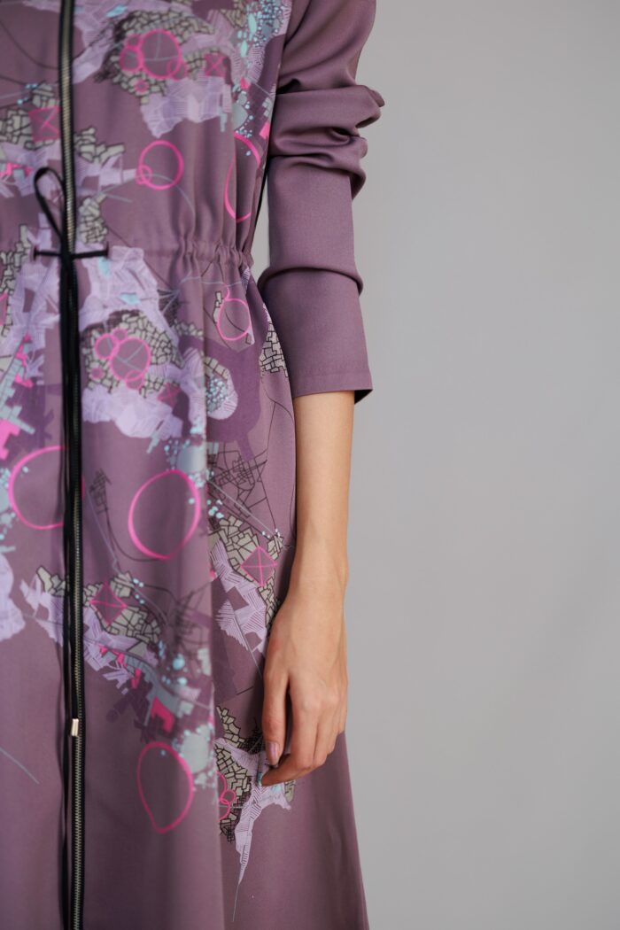 Mauve map long dress